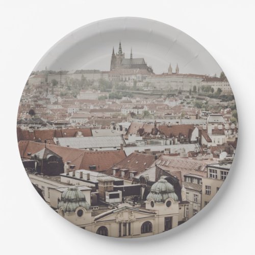 Prague Castle in the city of Prague Czech Republic Paper Plates