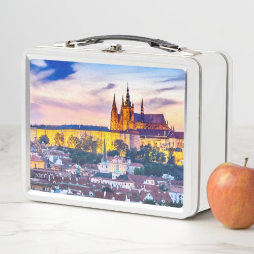 Prague castle metal lunch box