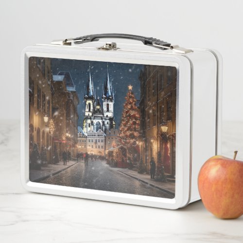 Prague castle metal lunch box