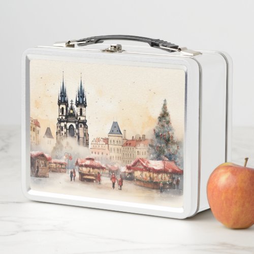 Prague castle metal lunch box