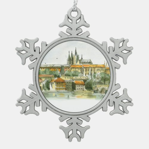 Prague Castle Pewter Ornament