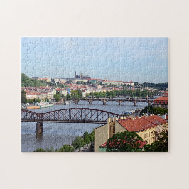 Prague, Castle & River Bridges / Czech Republic Jigsaw Puzzle (Horizontal)