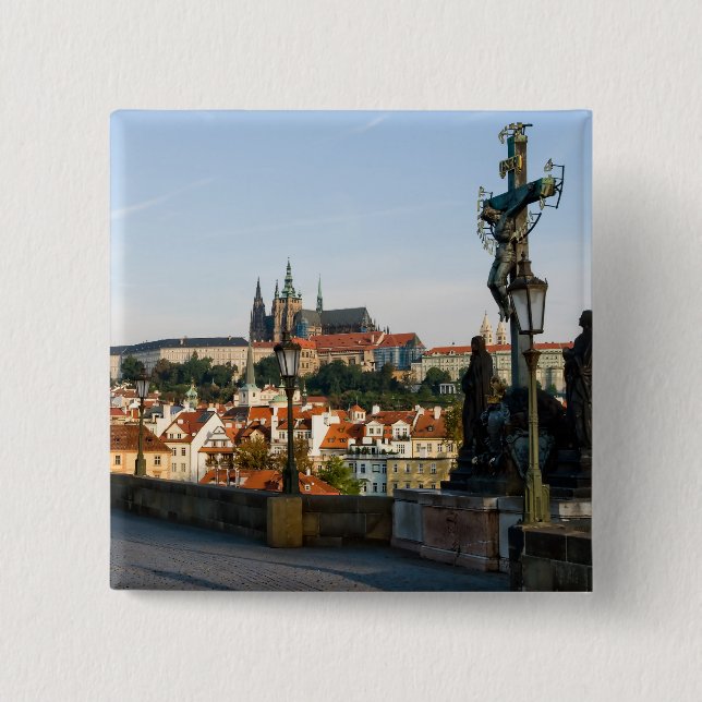 Prague Castle view from Charles bridge, Czech R. Button (Front)