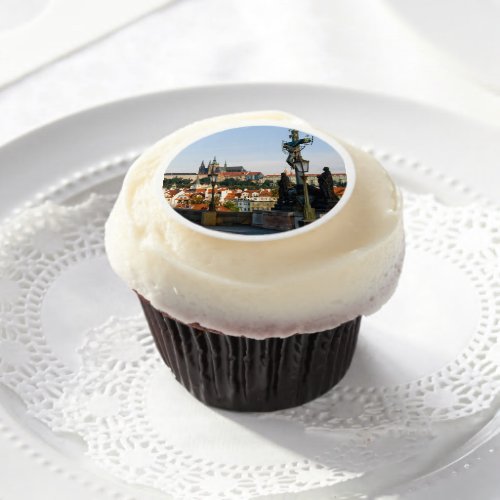 Prague Castle view from Charles bridge Czech R Edible Frosting Rounds