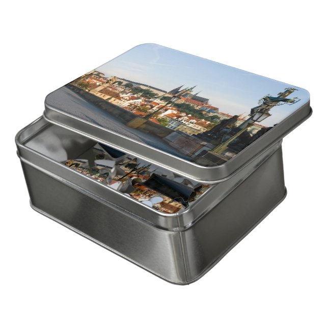 Prague Castle view from Charles bridge, Czech R. Jigsaw Puzzle (Lid Open)
