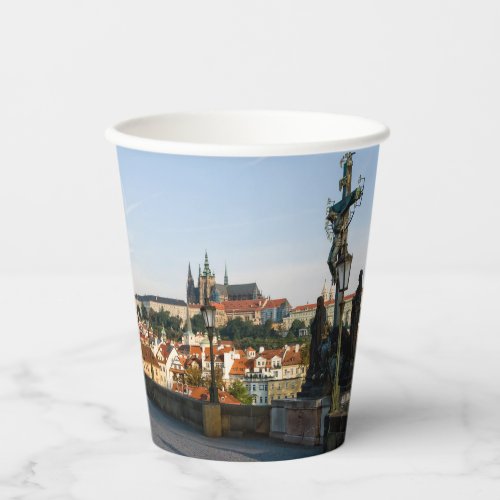 Prague Castle view from Charles bridge Czech R Paper Cups