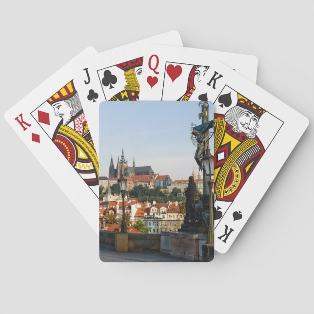 Prague Castle view from Charles bridge, Czech R. Poker Cards (Back)