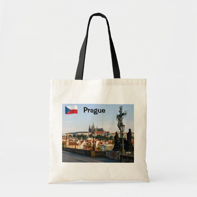 Prague Castle view from Charles bridge, Czech R. Tote Bag (Front)