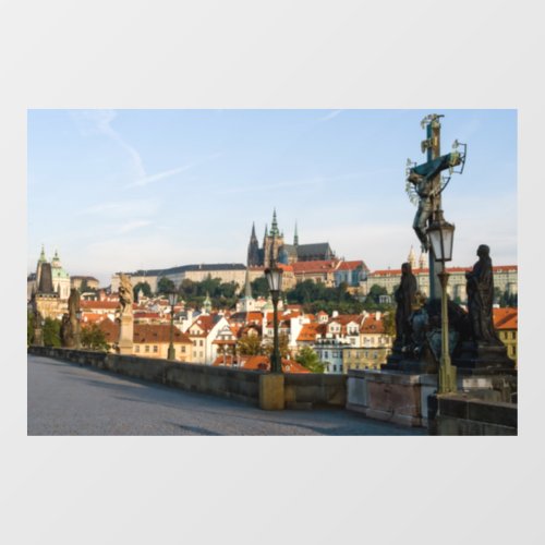 Prague Castle view from Charles bridge Czech R Window Cling