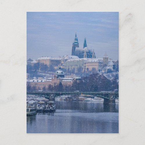 Prague Castle Winter Wonderland Postcard