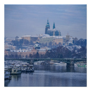 Prague Castle Winter Wonderland Poster