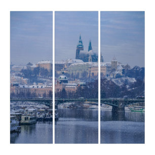Prague Castle Winter Wonderland Triptych