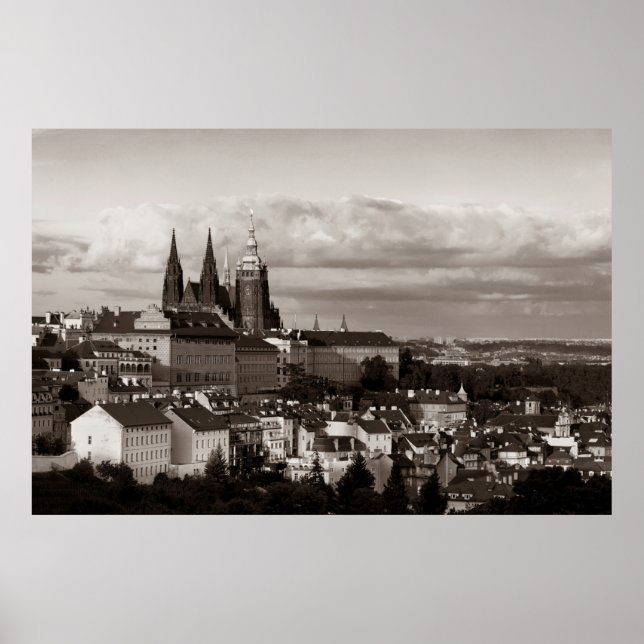 Prague Castle with Saint Vitus Cathedral in Czech  Poster (Front)