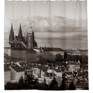 Prague Castle with Saint Vitus Cathedral in Czech Shower Curtain