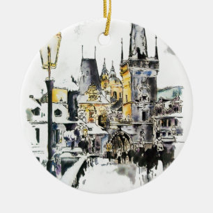 Prague - Charles Bridge Ceramic Ornament