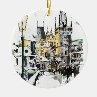 Prague - Charles Bridge Ceramic Ornament