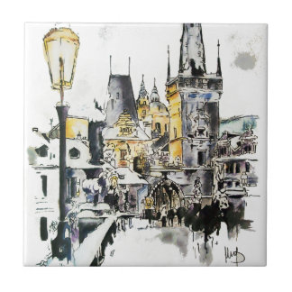 Prague - Charles Bridge Ceramic Tile