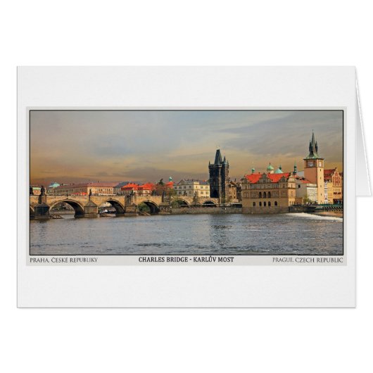 Prague - Charles Bridge Pano Cards (Front Horizontal)