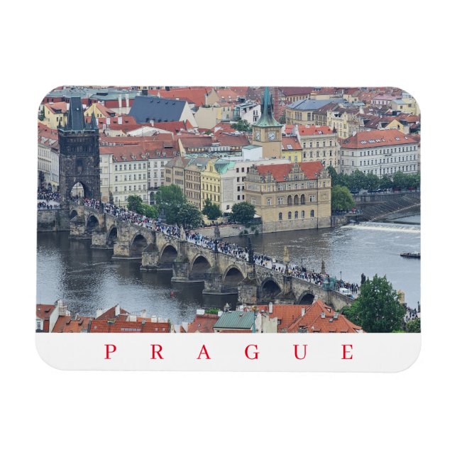Prague Charles Bridge panoramic view magnet (Horizontal)