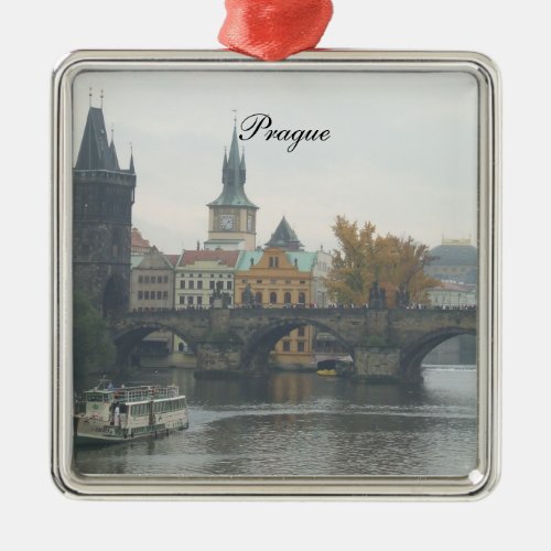 Prague Charles Bridge Square Ornament