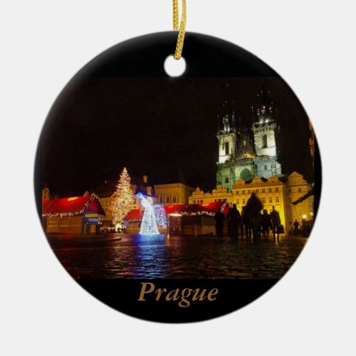 Prague Christmas Night Travel Ornament