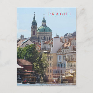 Prague church view postcard