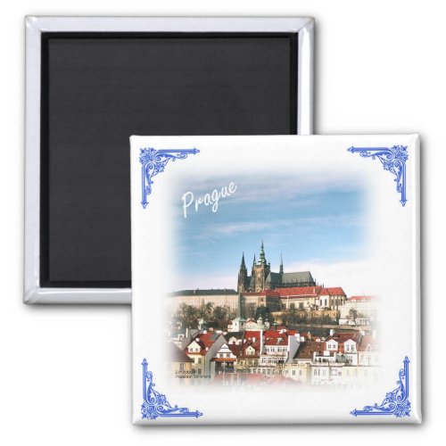 Prague city and castle_Czech republic magnet