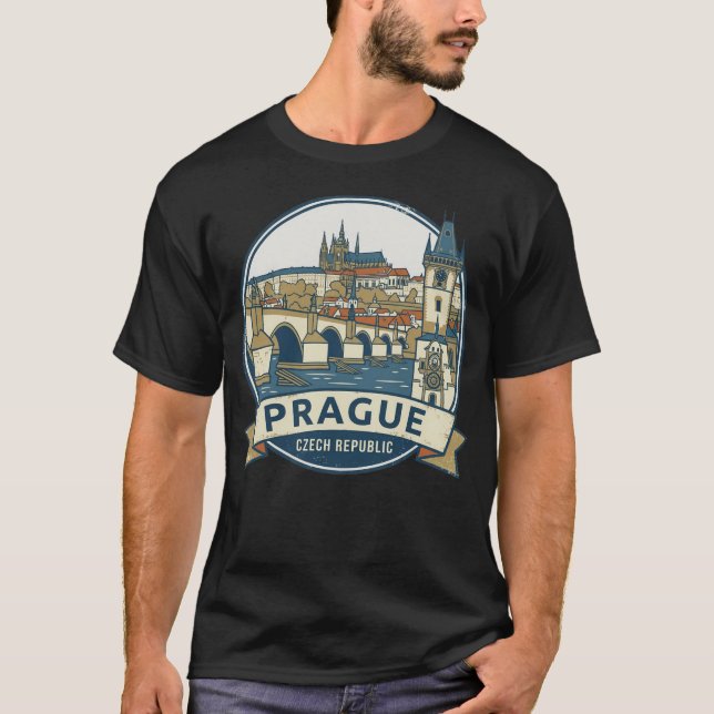 Prague, City of a Hundred Spires: Czech Skyline T-Shirt (Front)