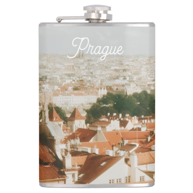 Prague Cityscape Souvenir Flask (Front)