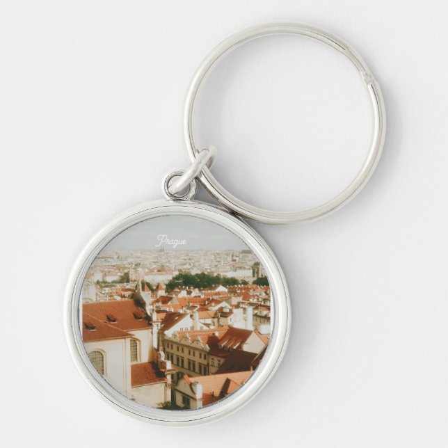 Prague Cityscape Souvenir Keychain (Front)
