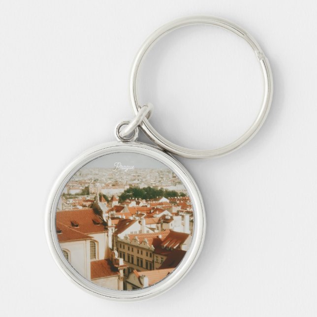 Prague Cityscape Souvenir Keychain (Front)