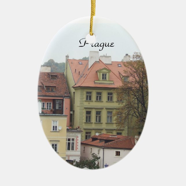 Prague Colorful Buildings Czech Ornament (Front)