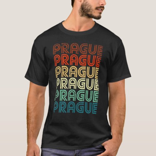 Prague Czech Pride Retro Vintage Design Gift T_Shirt