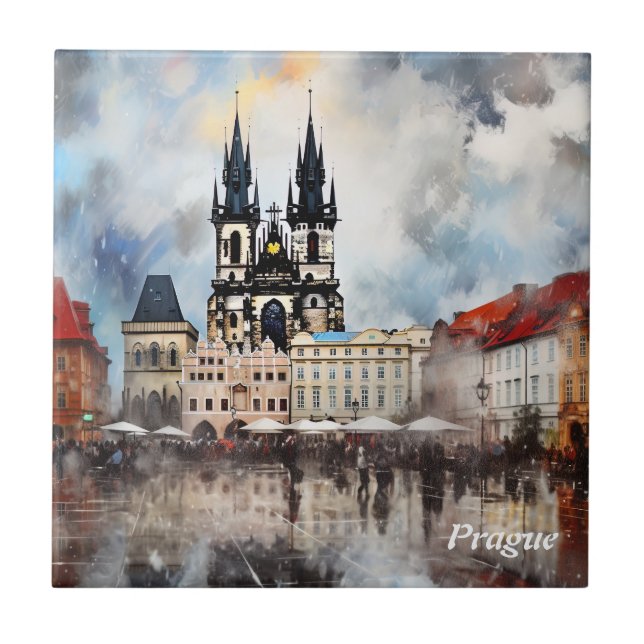  Prague, Czech Republic Ceramic Tile (Front)