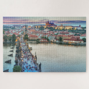 Prague Czech Republic Charles Bridge Travel Photo Jigsaw Puzzle