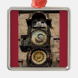 Prague Czech Republic Clock Metal Ornament