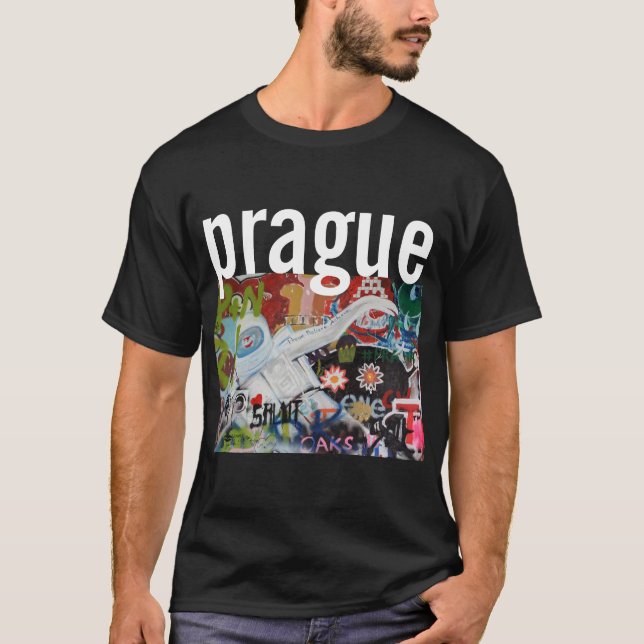 Prague Czech Republic. Cool graffiti street art. T-Shirt (Front)