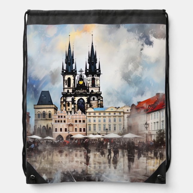  Prague  Czech Republic Drawstring Bag (Front)