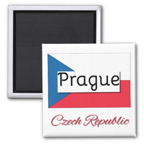 Prague Czech Republic Flag Magnet