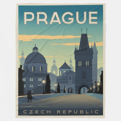 Prague Czech Republic Fleece Blanket