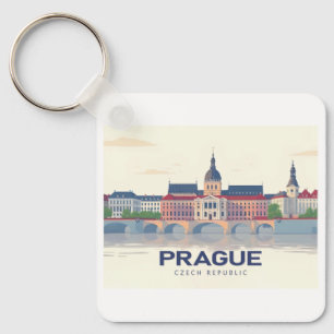 Prague Czech Republic Pastel Travel Keychain