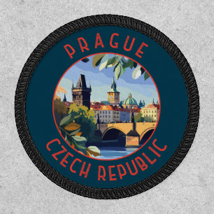 Prague Czech Republic Retro Distressed Circle Patch