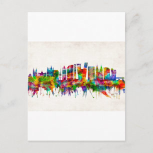 Prague Czech Republic Skyline Invitation Postcard