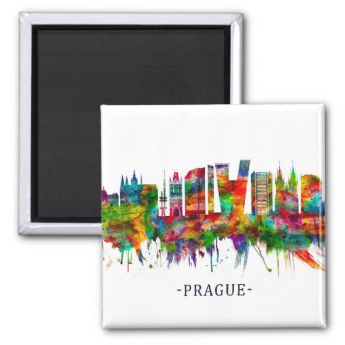 Prague Czech Republic Skyline Magnet