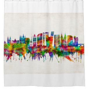 Prague Czech Republic Skyline Shower Curtain