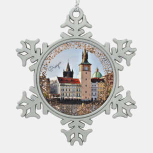 Prague, Czech Republic Snowflake Pewter Christmas Snowflake Pewter Christmas Ornament
