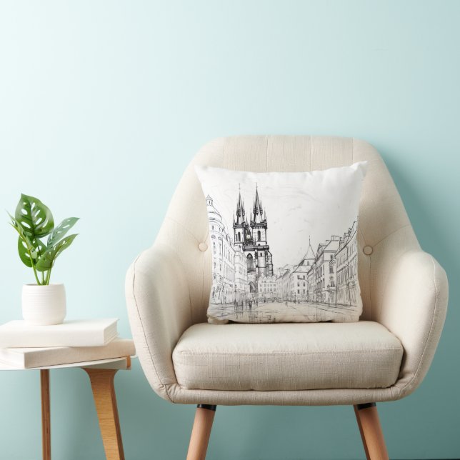Prague Czech Republic Throw Pillow (Chair)
