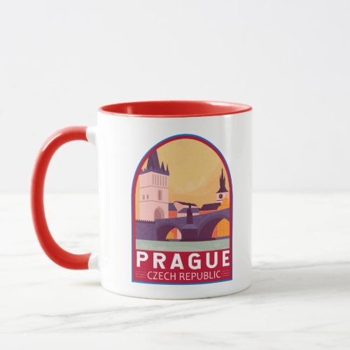 Prague Czech Republic Travel Art Vintage Mug
