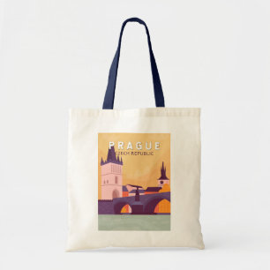 Prague Czech Republic Travel Art Vintage Tote Bag