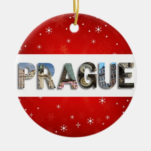 Prague Czech Republic Travel Photos Christmas Ceramic Ornament